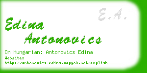 edina antonovics business card